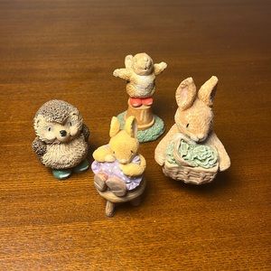 Set of four cute animal figurines